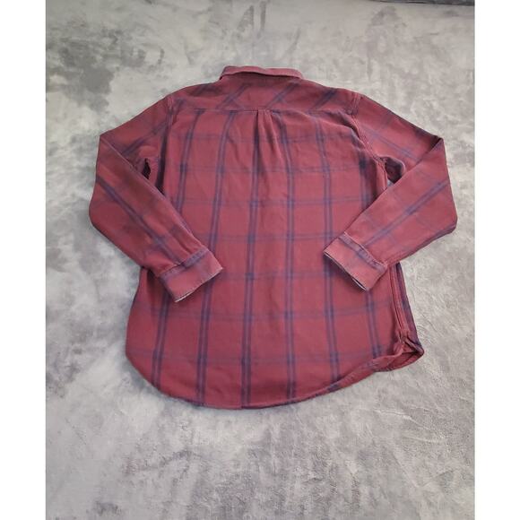 VANS Off The Wall Sz XL Button Up Flannel Shirt Men's Red Blue Tailored Fit Ca15 - Picture 6 of 6